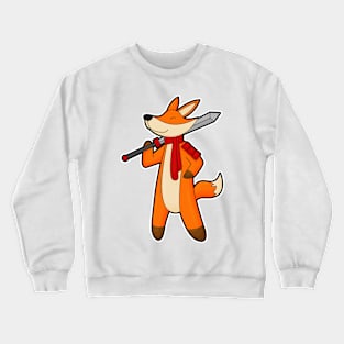 Fox as Warrior with Sword & Scarf Crewneck Sweatshirt